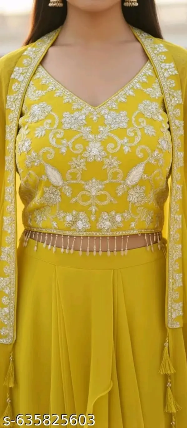 Yellow_Embroidered_Ready_to_wear_Lehenga_for_Women