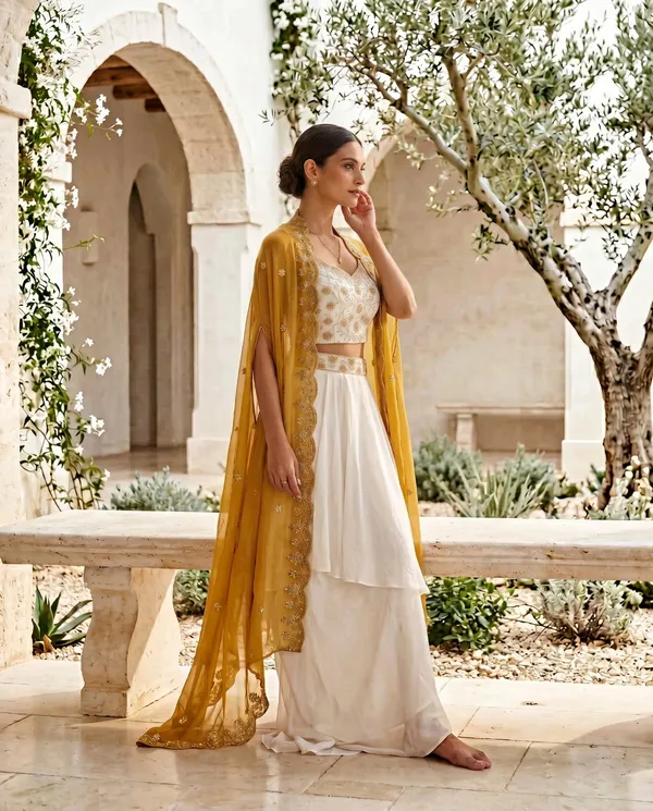 Mustard_Embroidered_Lehenga_Style_Set_for_Women
