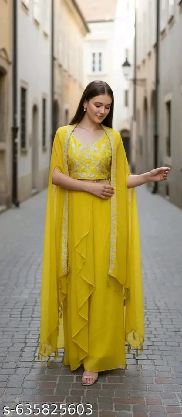 Yellow_Embroidered_Ready_to_wear_Lehenga_for_Women