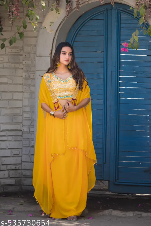 Yellow_Embellished_Lehenga_Choli_Set_for_Women