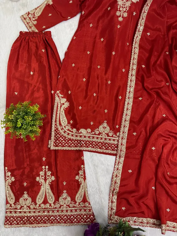 Red_Embroidered_Straight_Kurti_Plazo_Dupatta_Set_for_Women