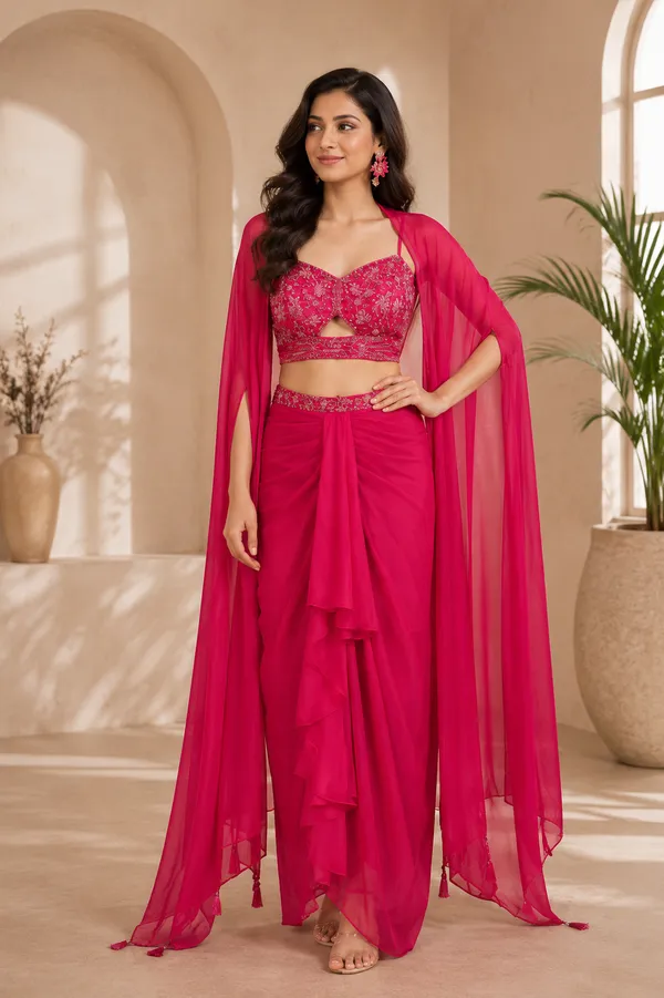 Pink_Georgette_Embellished_Lehenga_Choli_Dupatta_Set_For_Women