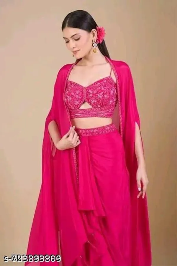 Pink_Embellished_Ethnic_Lehenga_Choli_Set(Top,Bottom,Dupatta)_for_Women
