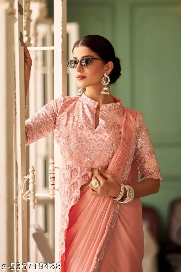 Peach_Embroidered_Saree_for_Women