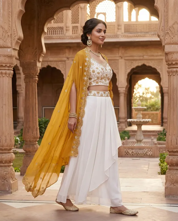 Mustard_Embroidered_Lehenga_Style_Set_for_Women