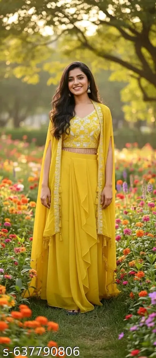 Yellow_Embroidered_Ready_to_wear_Lehenga_for_Women
