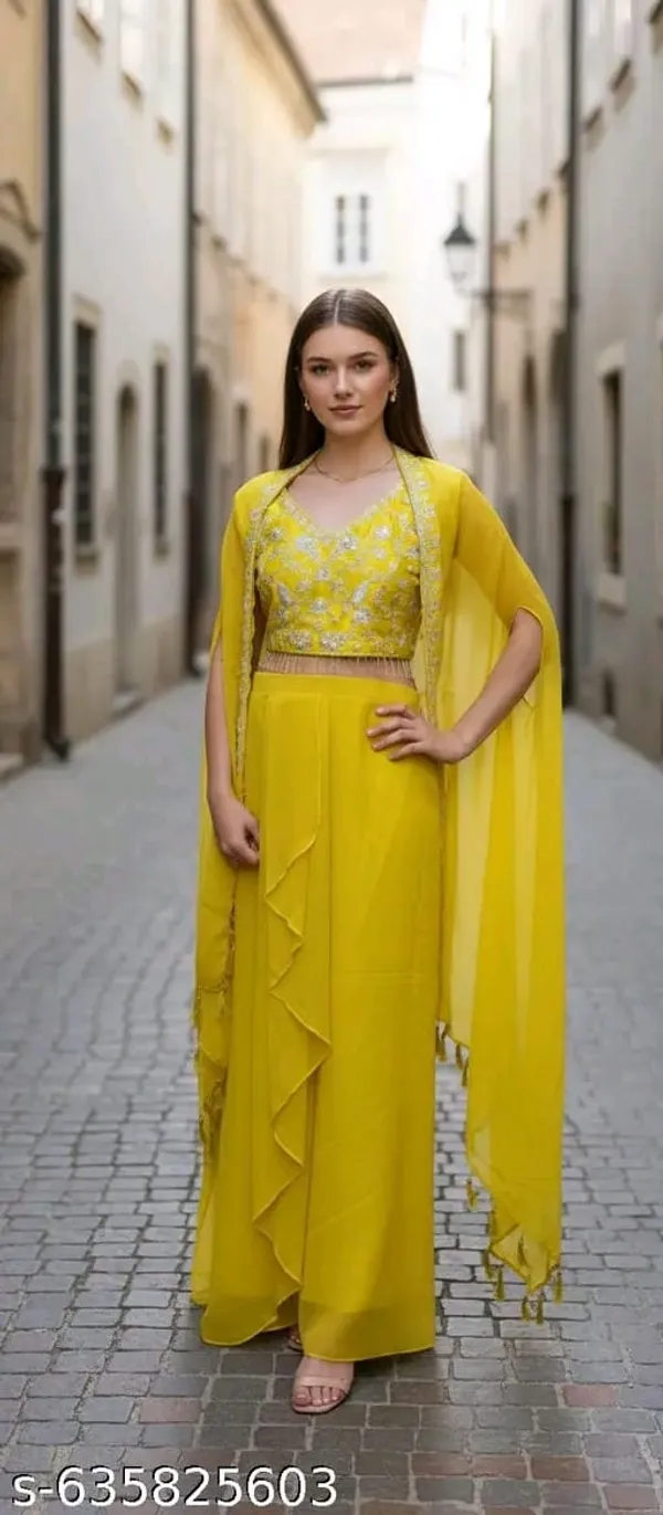 Yellow_Embroidered_Ready_to_wear_Lehenga_for_Women