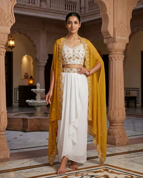 Mustard_Embroidered_Lehenga_Style_Set_for_Women