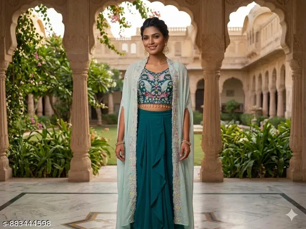 Rama_Teal_Embroidered_Layered_Ready_to_Wear_3_piece_Set_for_Women