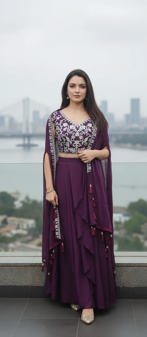 Wine_Embroidered_Top_bottom_and_Dupatta_set_for_Women