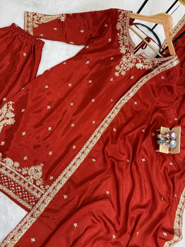 Red_Embroidered_Straight_Kurti_Plazo_Dupatta_Set_for_Women