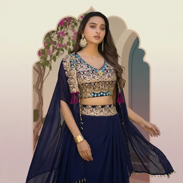 Navy_Blue_Georgette_Embroidered_Lehenga_Set_For_Women