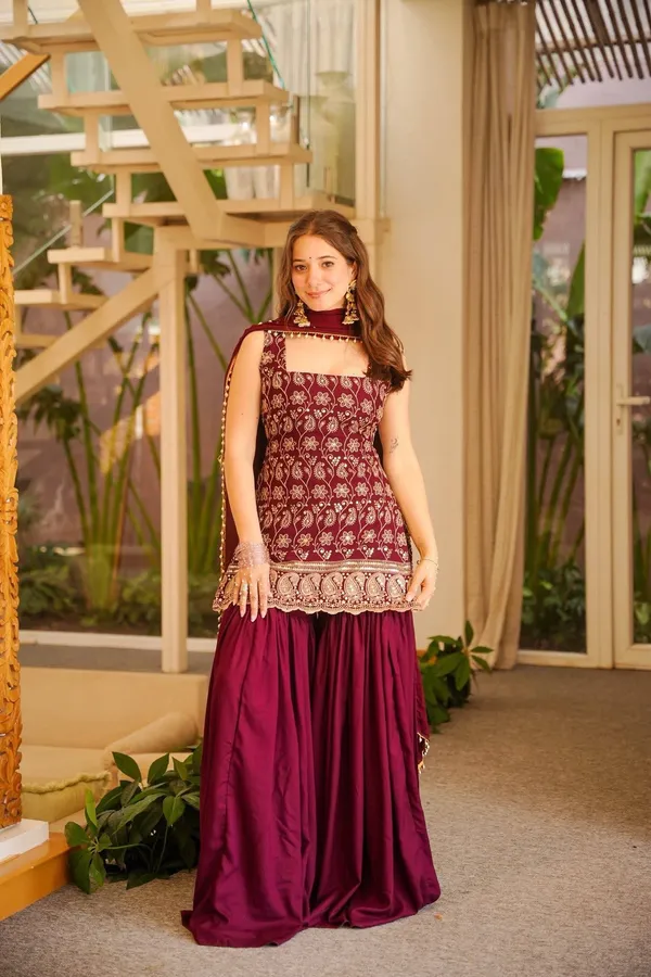 Maroon_Printed_Ethnic_Kurta_palazzo_and_dupatta_Set_For_Women