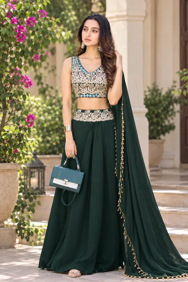 Green_Georgette_Embroidered_Flared_Lehenga_Choli_For_Women