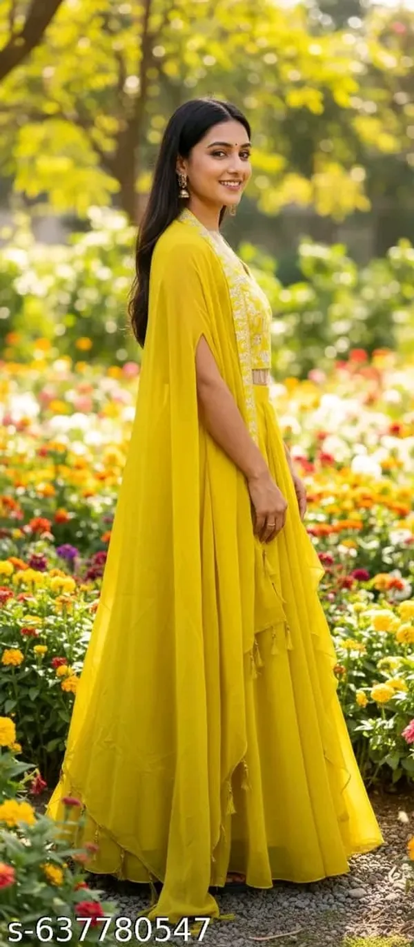 Yellow_Embroidered_Ready_to_wear_Lehenga_for_Women