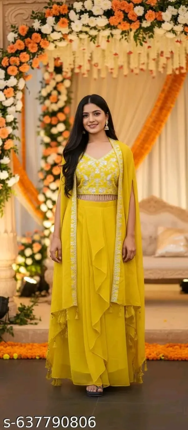 Yellow_Embroidered_Ready_to_wear_Lehenga_for_Women