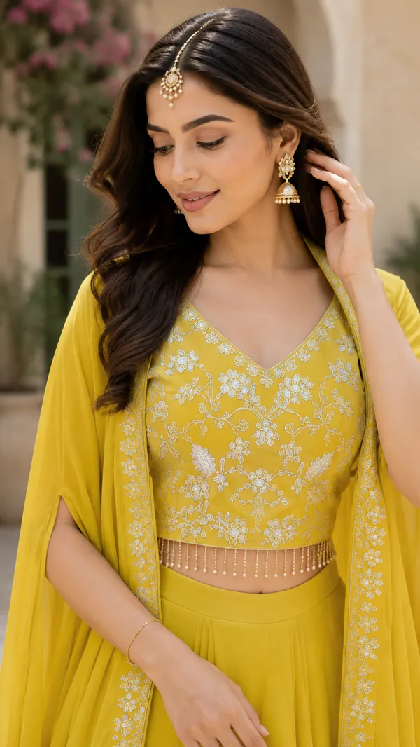Yellow_Georgette_Embroidered_Lehenga_Choli_Dupatta_Set_For_Women