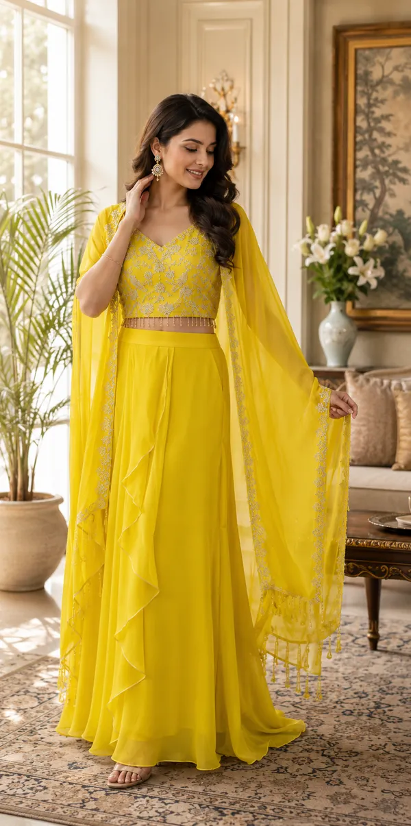 Yellow_Georgette_Embroidered_Lehenga_Choli_Dupatta_Set_For_Women
