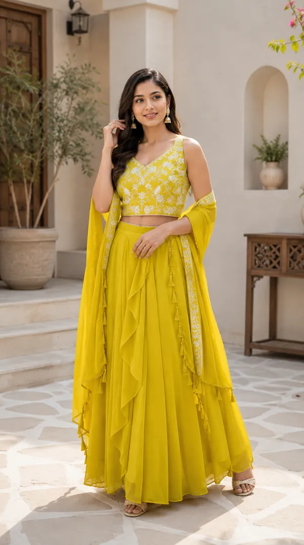 Yellow_Georgette_Embroidered_Lehenga_Choli_Dupatta_Set_For_Women
