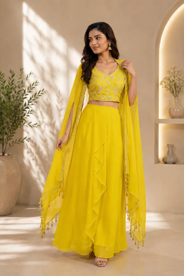 Yellow_Georgette_Embroidered_Lehenga_Choli_Dupatta_Set_For_Women