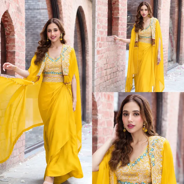 Yellow_Georgette_Embellished_Lehenga_Choli_For_Women