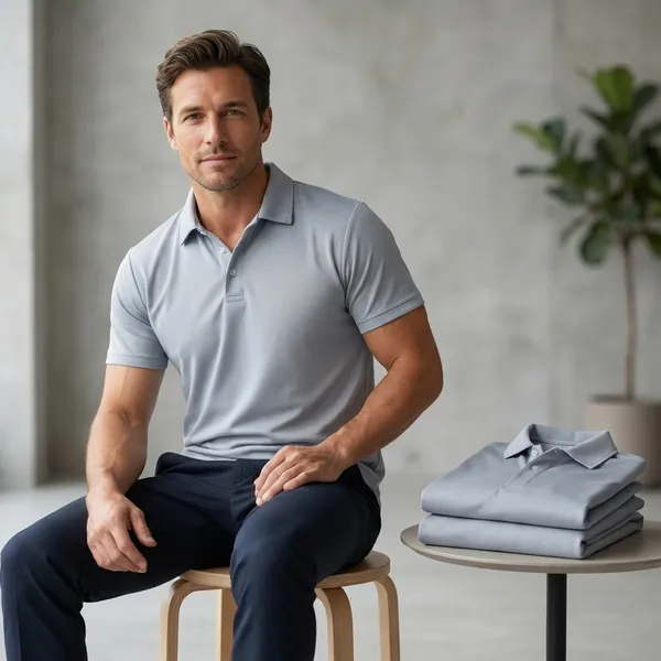 Misty_Blue_Polyester_Blend_Honeycomb_Polo_Textured_T-Shirt_For_Men