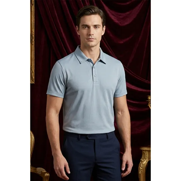 Misty_Blue_Polyester_Blend_Honeycomb_Polo_Textured_T-Shirt_For_Men