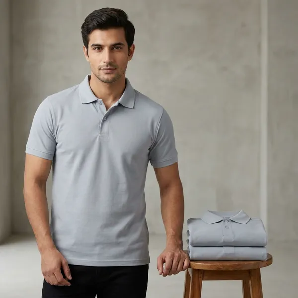 Steel_Blue_Polyester_Blend_Matty_Polo_Textured_T-Shirt_For_Men