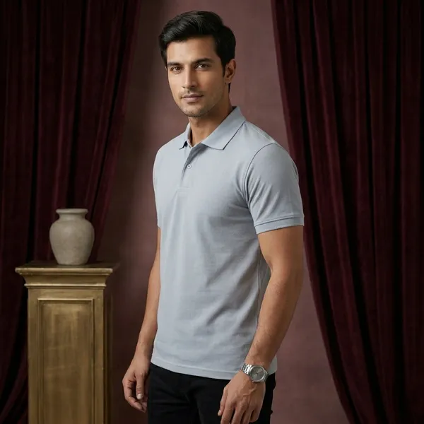Steel_Blue_Polyester_Blend_Matty_Polo_Textured_T-Shirt_For_Men