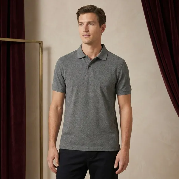 Dark_Grey_Polyester_Blend_Matty_Polo_Textured_T-Shirt_For_Men