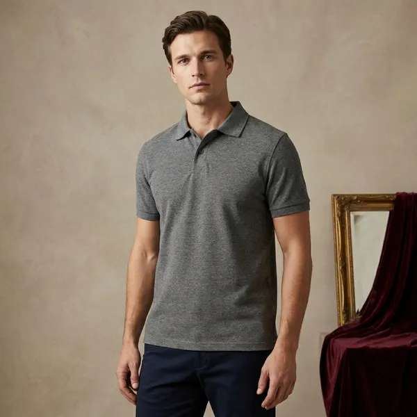 Dark_Grey_Polyester_Blend_Matty_Polo_Textured_T-Shirt_For_Men