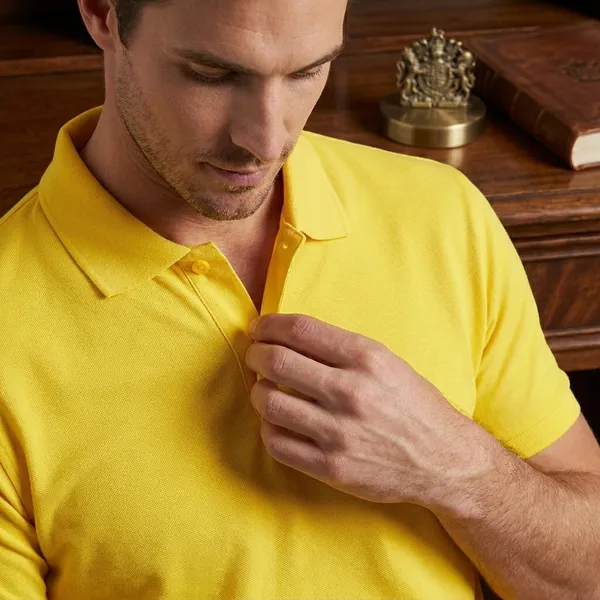 Neon_Yellow_Polyester_Blend_Matty_Polo_Textured_T-Shirt_For_Men