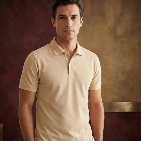 Camel_Polyester_Blend_Matty_Polo_Textured_T-Shirt_For_Men