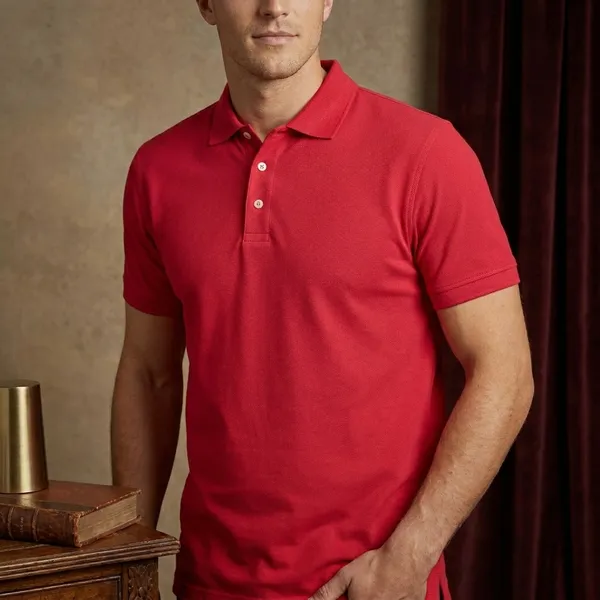 Magenta_Polyester_Blend_Matty_Polo_Textured_T-Shirt_For_Men