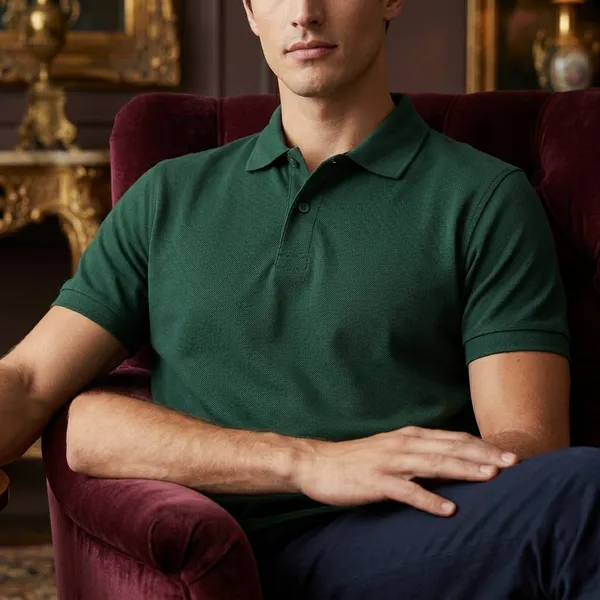 Bottle_Green_Polyester_Blend_Matty_Polo_Textured_T-Shirt_For_Men