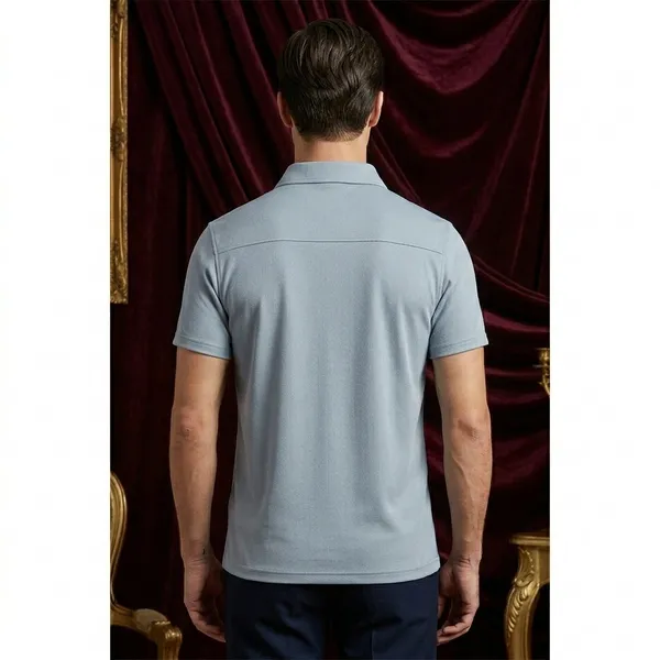 Steel_Blue_Polyester_Blend_Matty_Polo_Textured_T-Shirt_For_Men