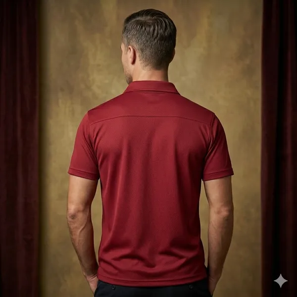 Crimson_Red_Polyester_Blend_Honeycomb_Polo_Textured_T-Shirt_For_Men