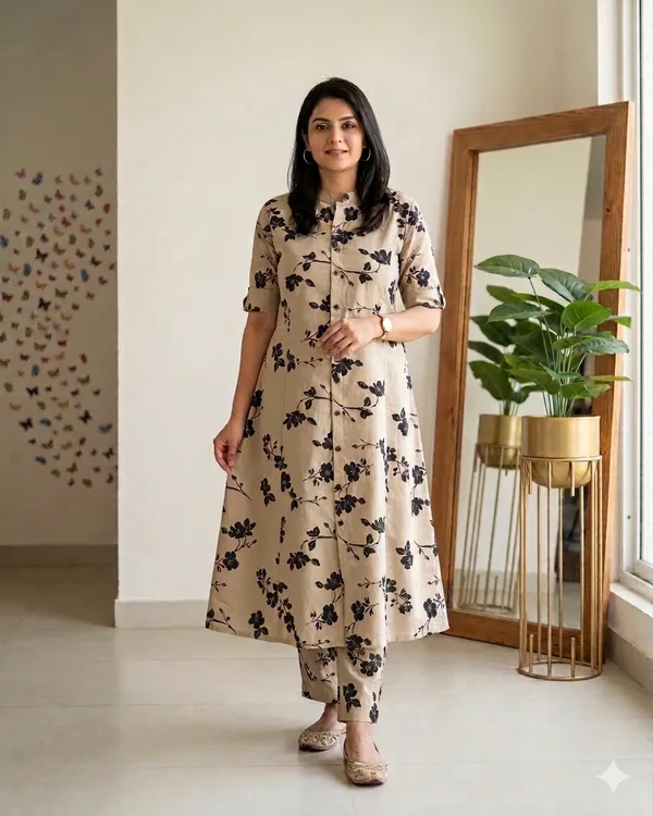 Cotton_Blend_Women_Kurti_With_Bottomwear