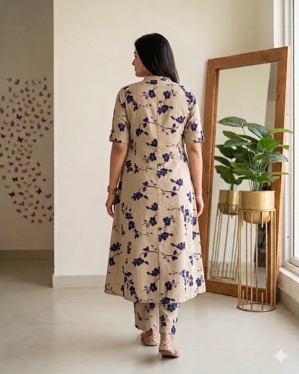 Cotton_Blend_Women_Kurti_With_Bottomwear