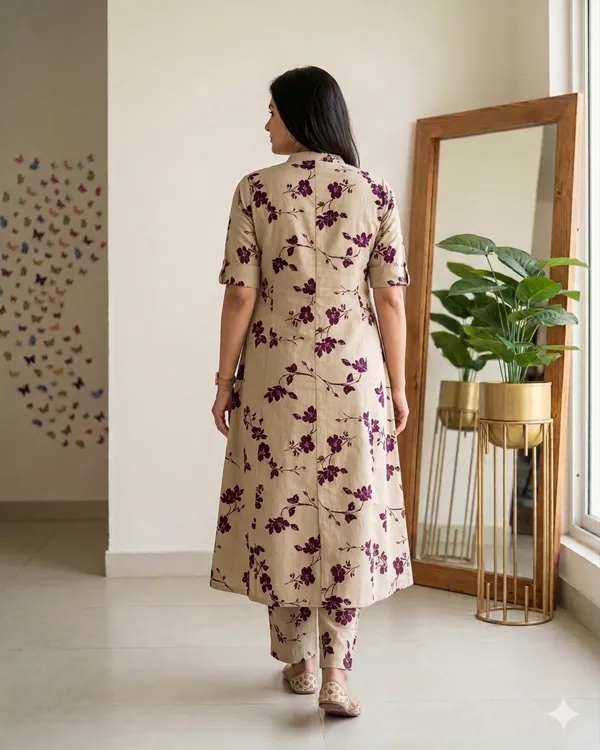 Cotton_Blend_Women_Kurti_With_Bottomwear
