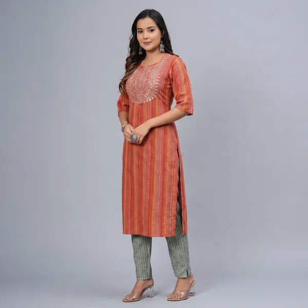 Coral_Premium_Cotton_Straight_Fit_Embroidered_Kurta_Set_For_Women