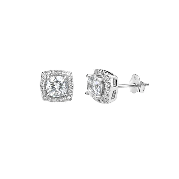 Silver_Sterling_Cushion_Clear_Stone_Stud_Earrings_For_Women