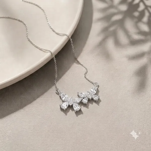 Silver_925_Sterling_Silver_Floral_Stone_Pendant_Necklace_For_Women