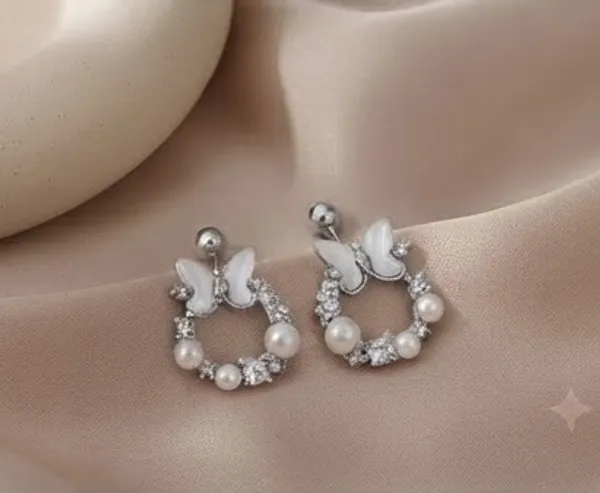 Silver_Sterling_Silver_Pearl_Pink_Stone_Drop_Earrings_For_Women