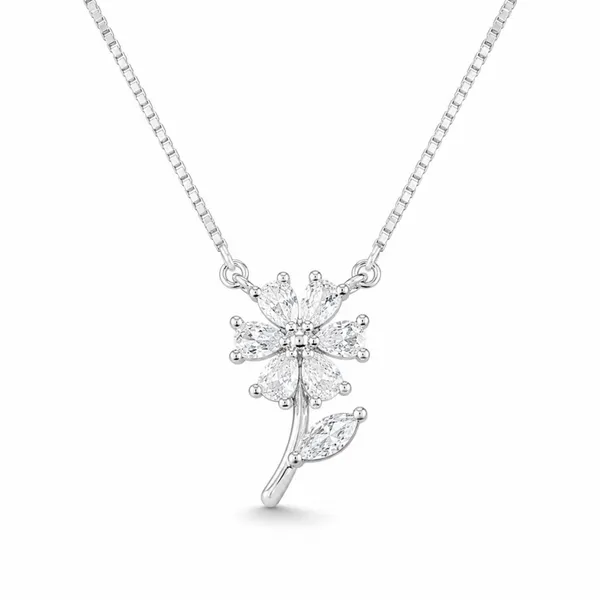 Silver_925_Sterling_Silver_Floral_Crystal_Pendant_Necklace_For_Women