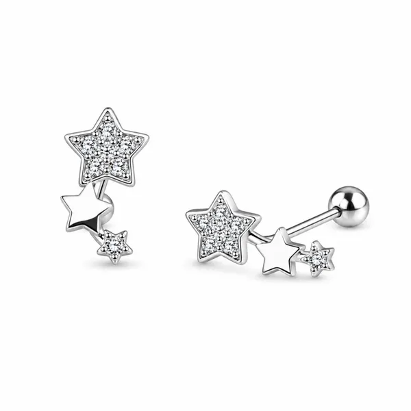 Silver_Sterling_Star_Barbell_Earrings_For_Women