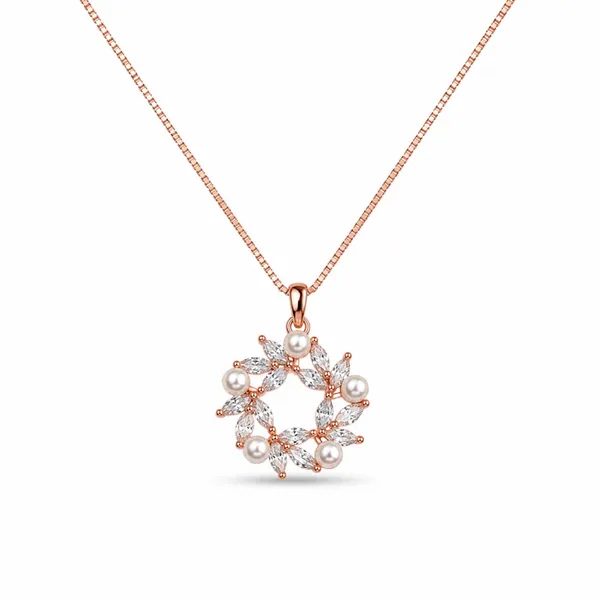 Rose_Gold_Sterling_Silver_Floral_Pearl_Pendant_Necklace_For_Women