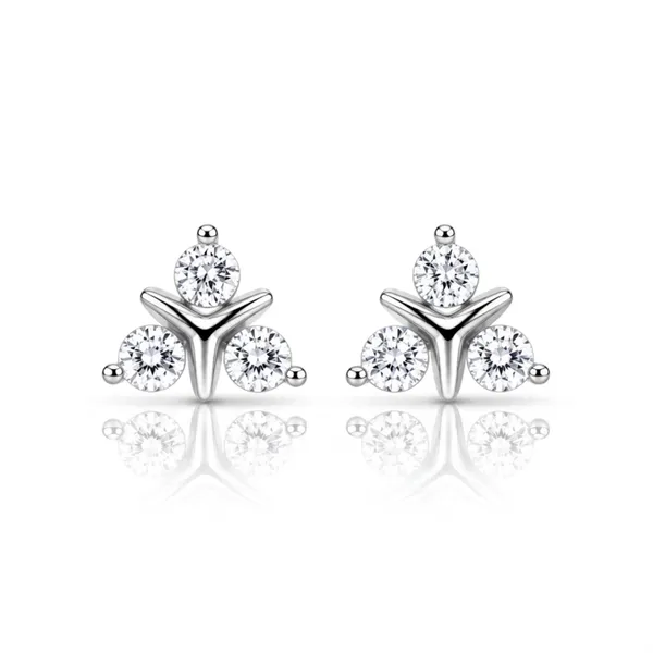Silver_Sterling_Silver_Triple_Stone_Stud_Earrings_For_Women