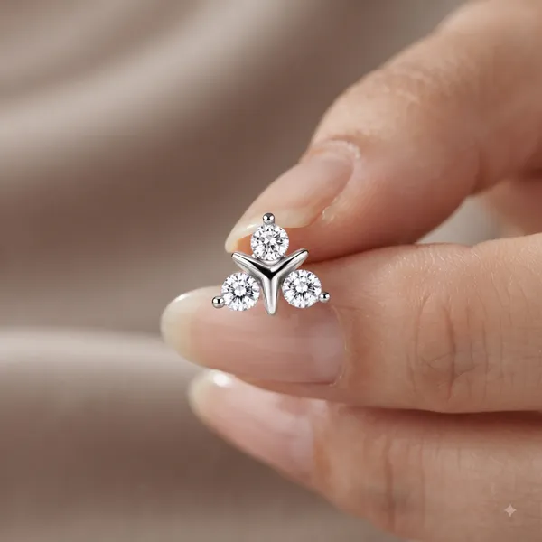 Silver_Sterling_Silver_Triple_Stone_Stud_Earrings_For_Women