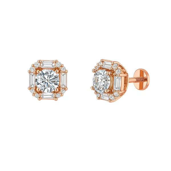 Rose_Gold_Sterling_Silver_Gemstone_Baguette_Stud_Earrings_For_Women